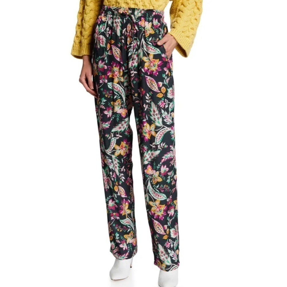NWT Isabel Marant Etoile Benton Floral Silky Straight Leg Pants